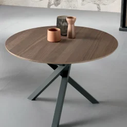Tavolo Rotondo Allungabile in Legno Impiallacciato - Tonico