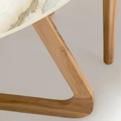 Tavolo Rotondo da Esterno in Ceramica Calacatta Hermitage Made in Italy - Pegaso