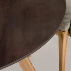 Tavolo Rotondo da Esterno in Ceramica Metal Corten Made in Italy - Pegaso