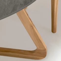 Tavolo Rotondo da Esterno in Ceramica Pietra Grey Made in Italy - Pegaso