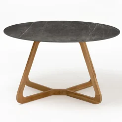 Tavolo Rotondo da Esterno in Ceramica Pietra Grey Made in Italy - Pegaso