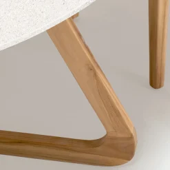 Tavolo Rotondo da Esterno in Ceramica Terrazzo White Made in Italy - Pegaso