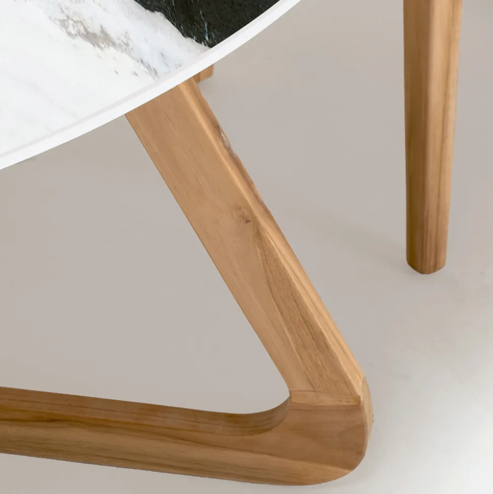 Tavolo Rotondo da Esterno in Ceramica Panda White Made in Italy - Pegaso