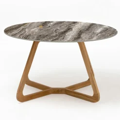 Tavolo Rotondo da Esterno in Ceramica Orobico Luxe Made in Italy - Pegaso