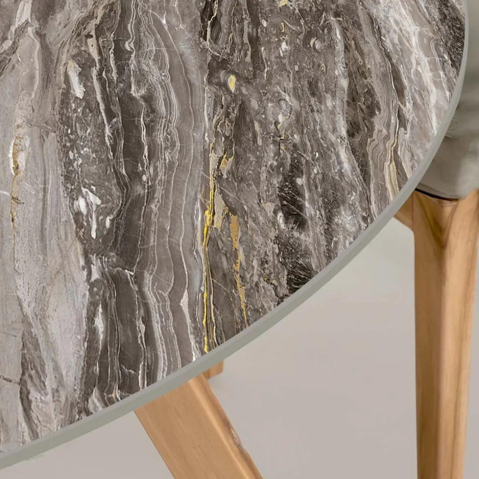 Tavolo Rotondo da Esterno in Ceramica Orobico Luxe Made in Italy - Pegaso