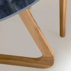 Tavolo Rotondo da Esterno in Ceramica Ocean Blue Made in Italy - Pegaso