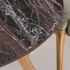 Tavolo Rotondo da Esterno in Ceramica Rosso Domus Made in Italy - Pegaso