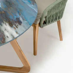 Tavolo Rotondo da Esterno in Ceramica Thunderstorm Made in Italy - Pegaso