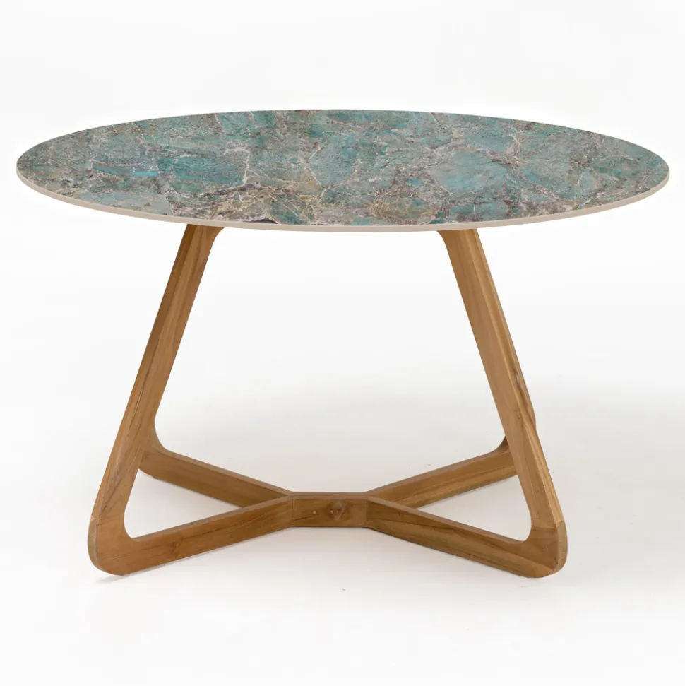 Tavolo Rotondo da Esterno in Ceramica Santos Made in Italy - Pegaso