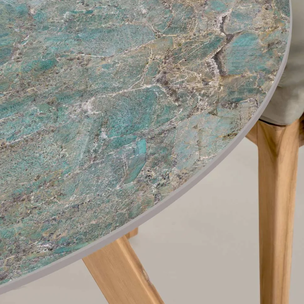 Tavolo Rotondo da Esterno in Ceramica Santos Made in Italy - Pegaso
