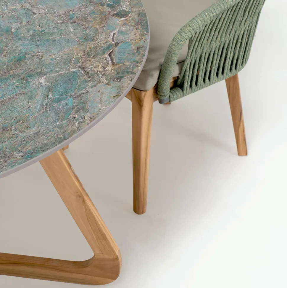 Tavolo Rotondo da Esterno in Ceramica Santos Made in Italy - Pegaso