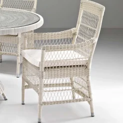 Tavolo Rotondo da Giardino con 4 Poltroncine con Braccioli - Gigi