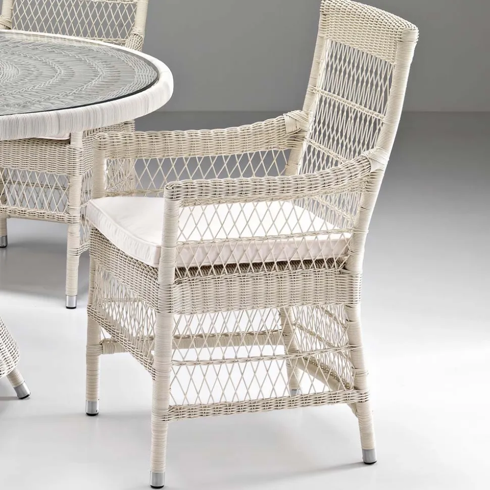 Tavolo Rotondo da Giardino con 4 Poltroncine con Braccioli - Gigi