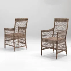 Tavolo Rotondo da Giardino con 4 Poltroncine con Braccioli - Gigi