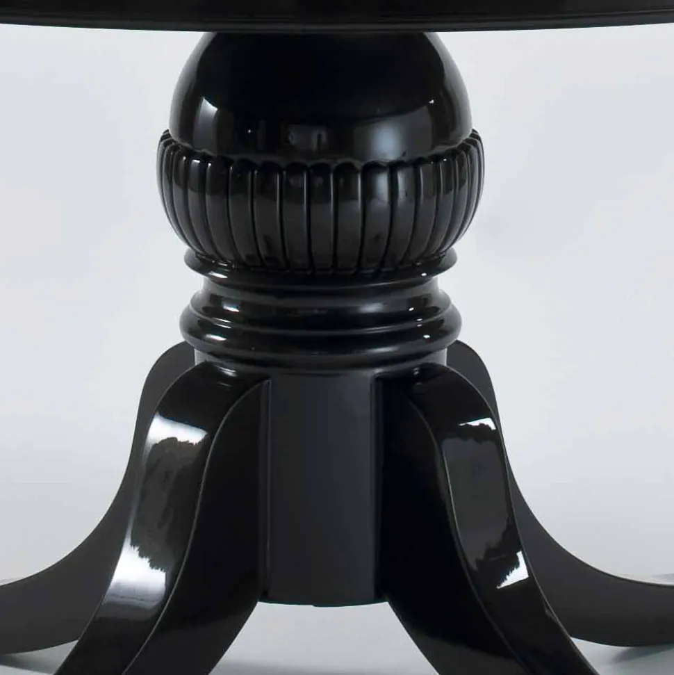 Tavolo rotondo design classico in mogano lucido, diametro 150cm, Akim