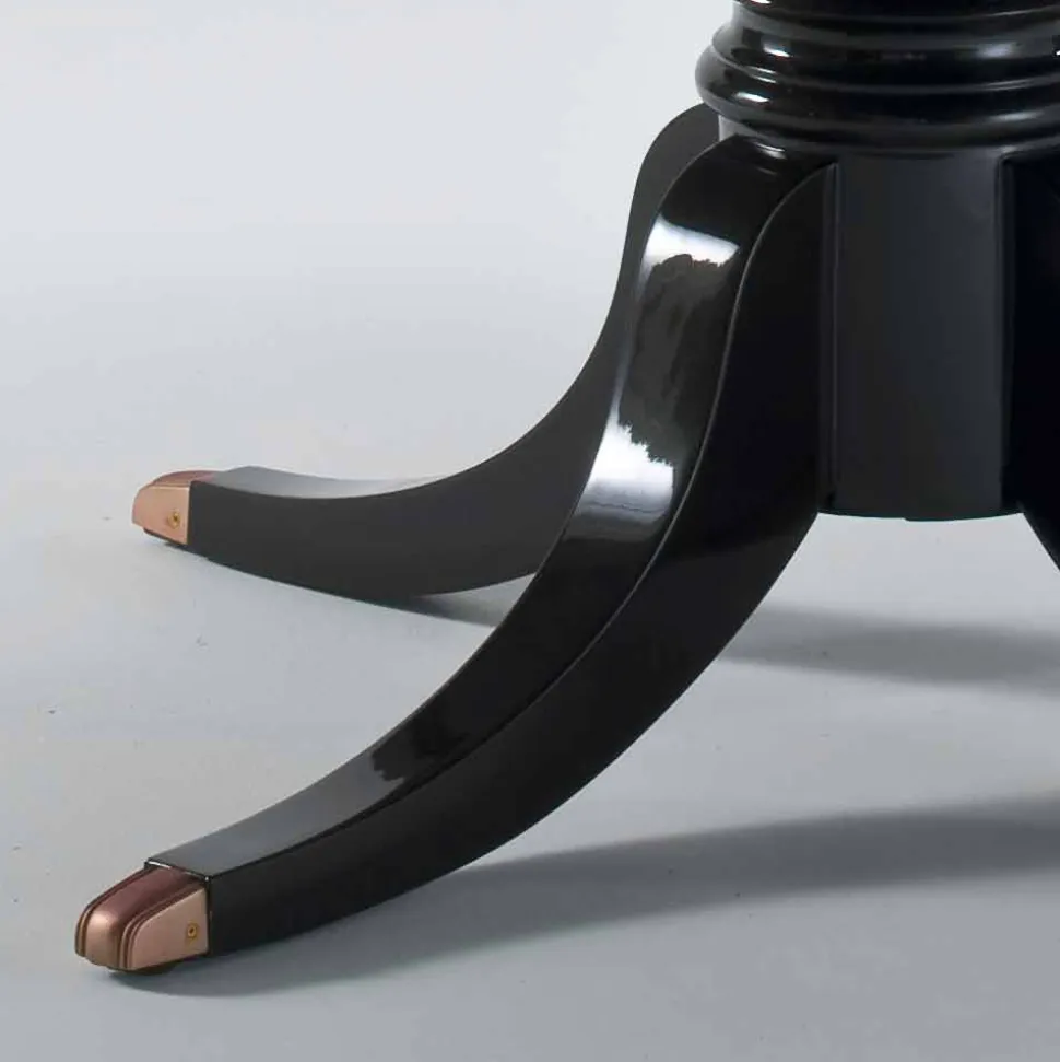 Tavolo rotondo design classico in mogano lucido, diametro 150cm, Akim