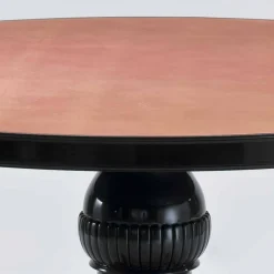 Tavolo rotondo design classico in mogano lucido, diametro 150cm, Akim