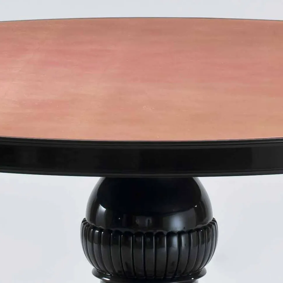 Tavolo rotondo design classico in mogano lucido, diametro 150cm, Akim