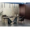 Tavolo Sala da Pranzo Piano in Ceramica Opaca e Gambe in Metallo - Monacco