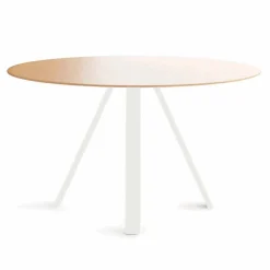 Tavolo Sala da Pranzo Tondo in Metallo e MDF Made in Italy - Cornelius