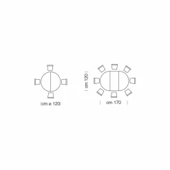 Tavolo Tondo Allungabile fino a 170 cm in Laminato Made in Italy – Dollars