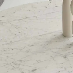 Tavolo tondo diametro 120 cm con piano in marmo carrara bianco Rimini