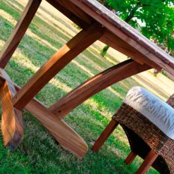 Tavolo tondo in teak e massello da esterno Real Table
