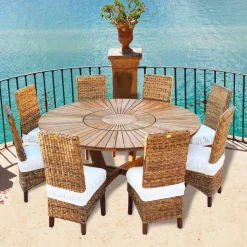 Tavolo tondo in teak e massello Real Table