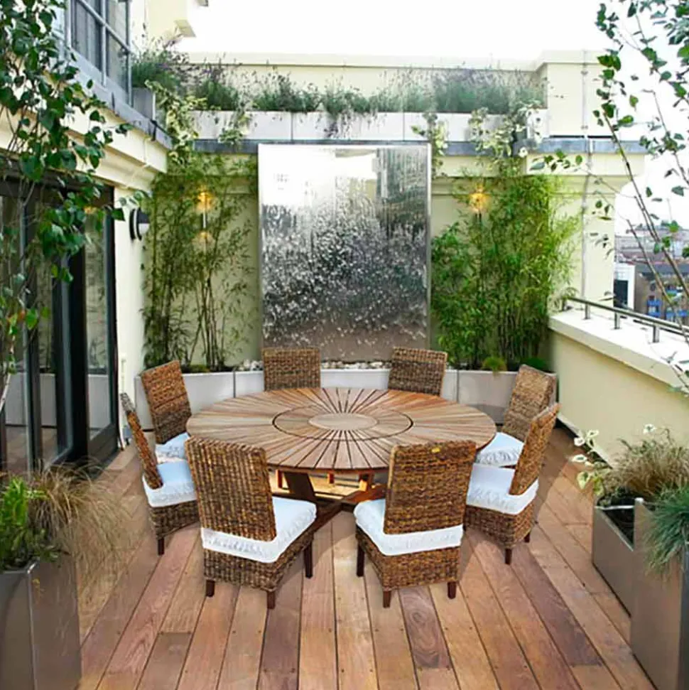 Tavolo tondo in teak e massello Real Table