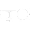 Tavolo Tulip Eero Saarinen H 74 con Piano in Laminato Liquido Bianco Made in Italy - Scarlet