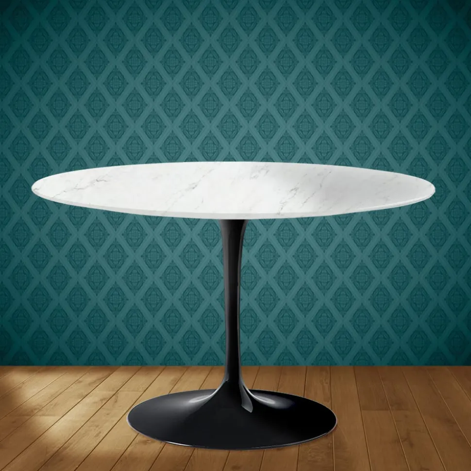 Tavolo Tulip Eero Saarinen H 74 in Ceramica Salina Made in Italy - Scarlet
