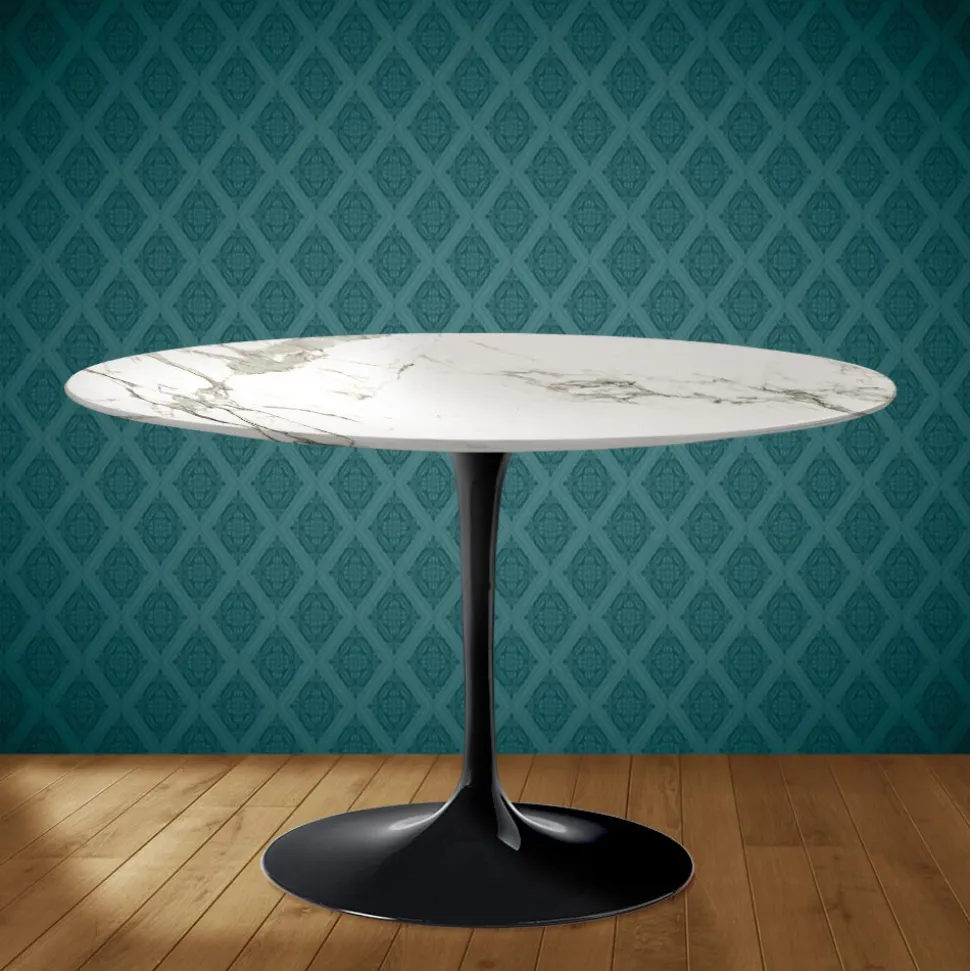 Tavolo Tulip Eero Saarinen H 74 in Ceramica Aura 22 Made in Italy - Scarlet