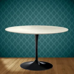 Tavolo Tulip Eero Saarinen H 74 in Ceramica Marmorio Made in Italy - Scarlet