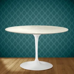 Tavolo Tulip Eero Saarinen H 74 in Ceramica Marmorio Made in Italy - Scarlet