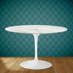 Tavolo Tulip Eero Saarinen H 74 in Ceramica Morpheus Made in Italy - Scarlet