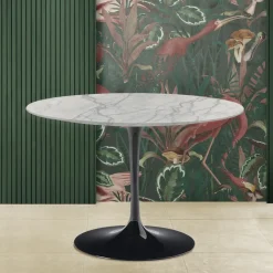 Tavolo Tulip Eero Saarinen H 74 in Marmo di Carrara Statuarietto Made in Italy - Scarlet