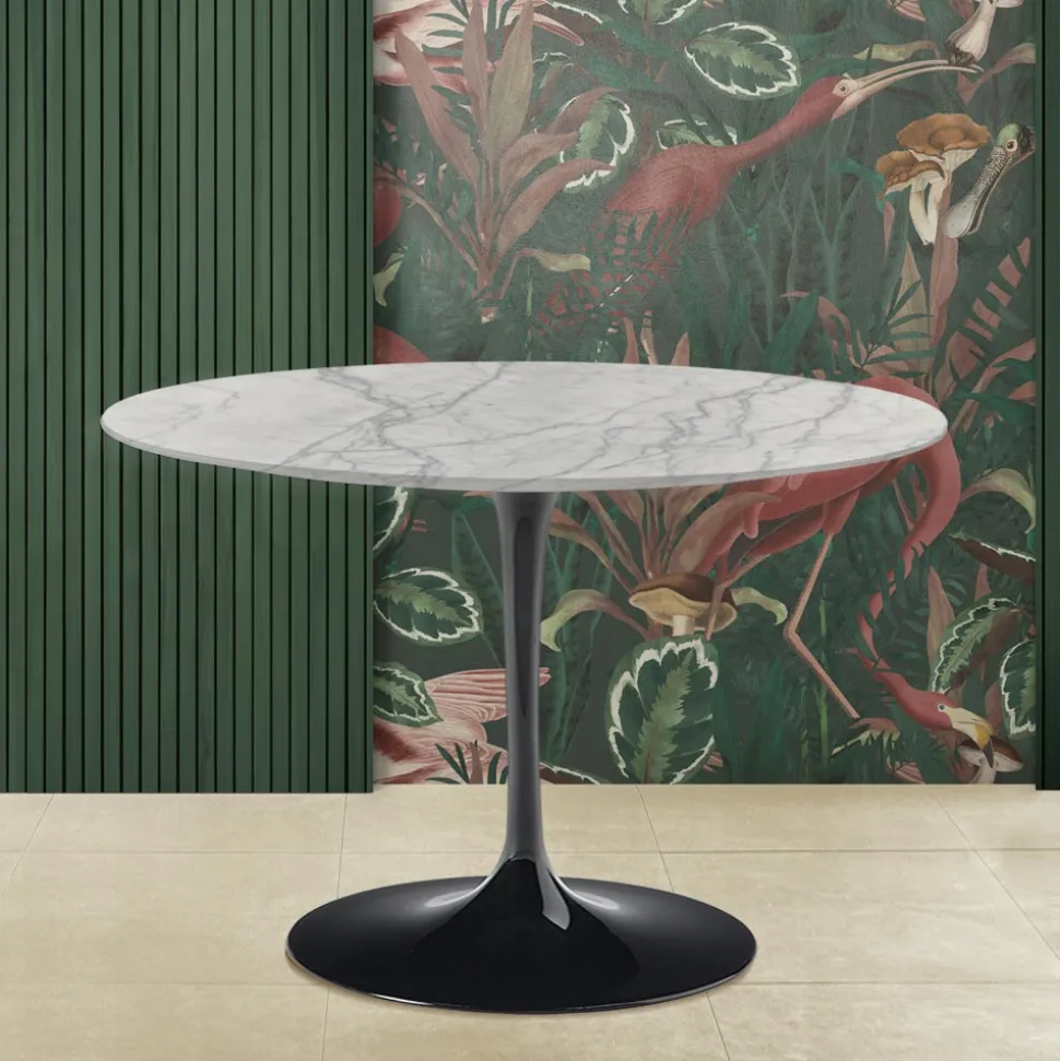Tavolo Tulip Eero Saarinen H 74 in Marmo di Carrara Statuarietto Made in Italy - Scarlet