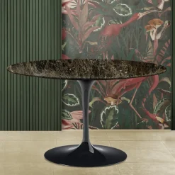 Tavolo Tulip Eero Saarinen H 74 in Marmo Emperador Dark Realizzato in Italia - Scarlet