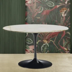 Tavolo Tulip Eero Saarinen H 74 in Marmo Calacatta Oro Realizzato in Italia - Scarlet
