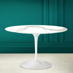 Tavolo Tulip Eero Saarinen H 73 in Calacatta Michelangelo Made in Italy - Scarlet