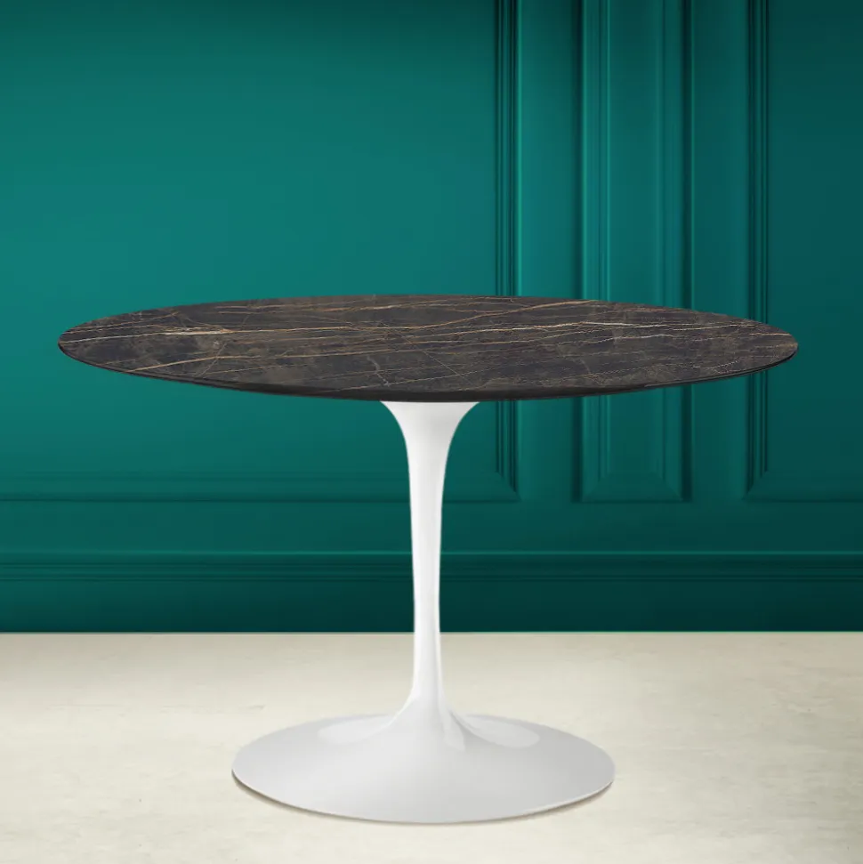 Tavolo Tulip Eero Saarinen H 73 in Ceramica Noir Desire Made in Italy - Scarlet