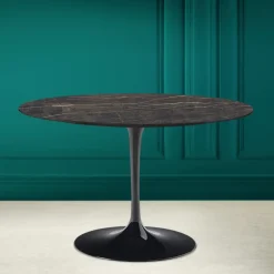 Tavolo Tulip Eero Saarinen H 73 in Ceramica Noir Desire Made in Italy - Scarlet