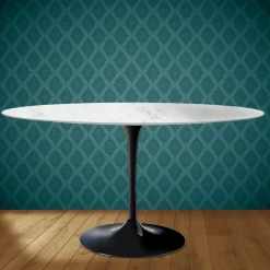 Tavolo Tulip Eero Saarinen H 74 Ovale in Ceramica Salina Made in Italy - Scarlet
