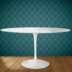 Tavolo Tulip Eero Saarinen H 74 Ovale in Ceramica Salina Made in Italy - Scarlet