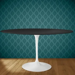 Tavolo Tulip Eero Saarinen H 74 Ovale in Ceramica Domoos Made in Italy - Scarlet