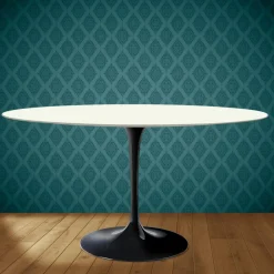 Tavolo Tulip Eero Saarinen H 74 Ovale in Ceramica Moonè Made in Italy - Scarlet