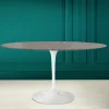 Tavolo Tulip Eero Saarinen H 74 Ovale in Ceramica Pietra Grey Made in Italy - Scarlet