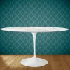 Tavolo Tulip Eero Saarinen H 74 Ovale in Ceramica Morpheus Made in Italy - Scarlet