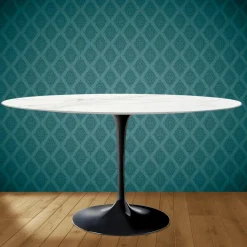 Tavolo Tulip Eero Saarinen H 74 Ovale in Ceramica Rem Made in Italy - Scarlet