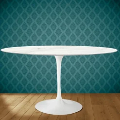 Tavolo Tulip Eero Saarinen H 74 Ovale in Ceramica Rem Made in Italy - Scarlet